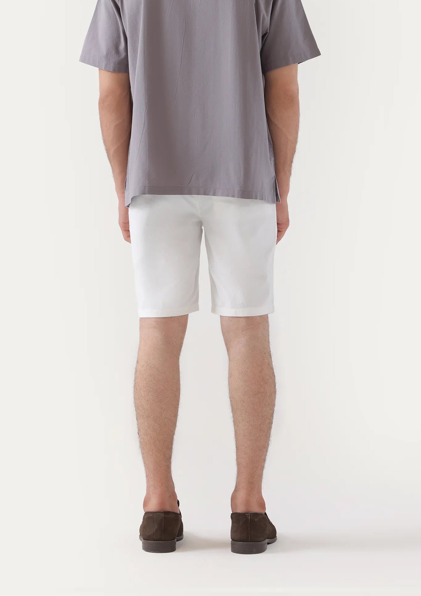white linen shorts