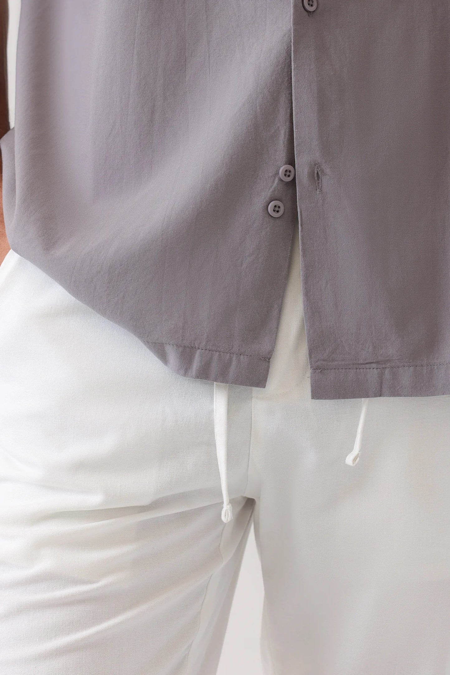 white linen shorts