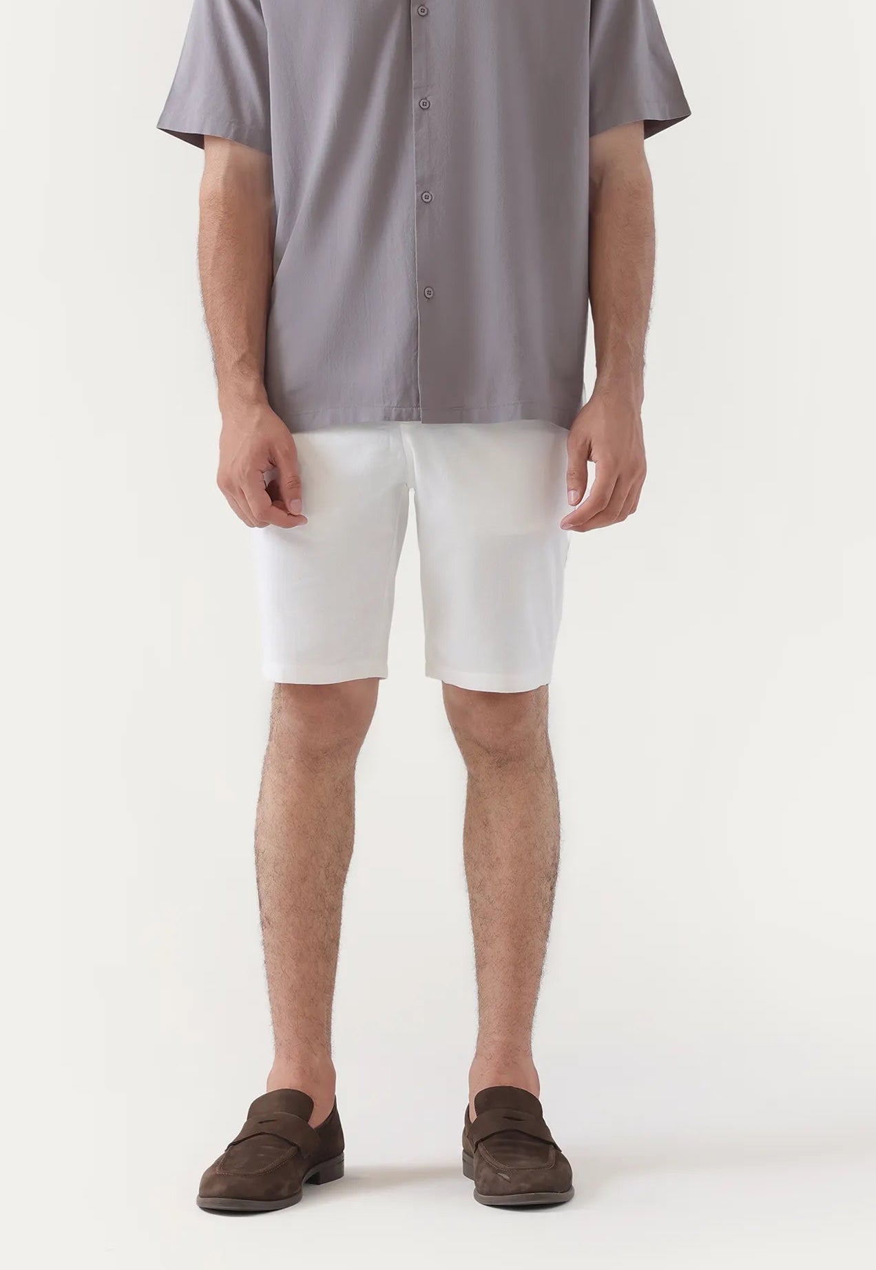 white linen shorts