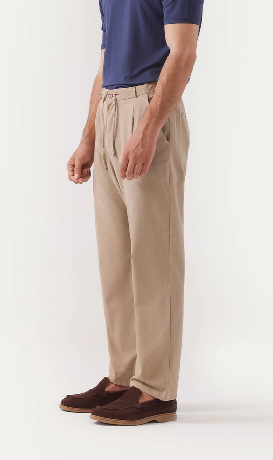beige linen trousers