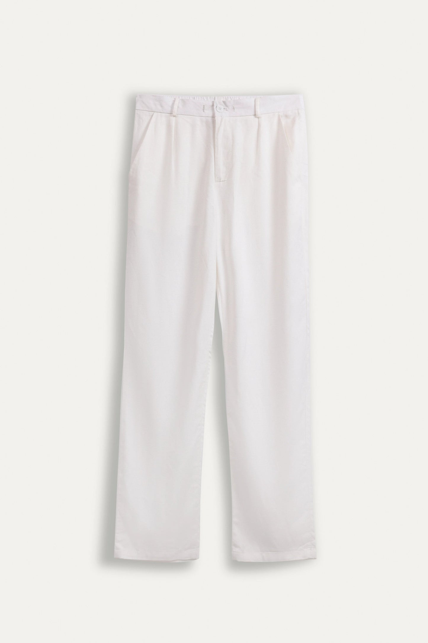 white linen trousers