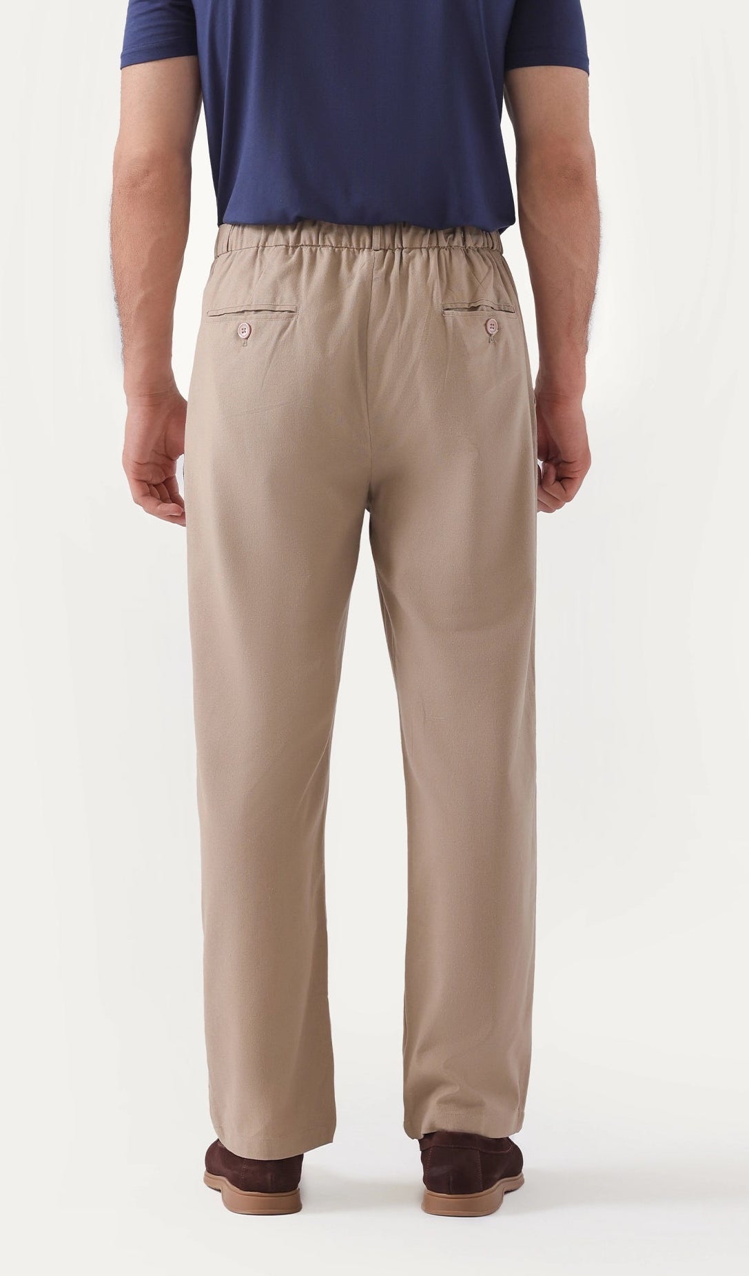 beige linen trousers