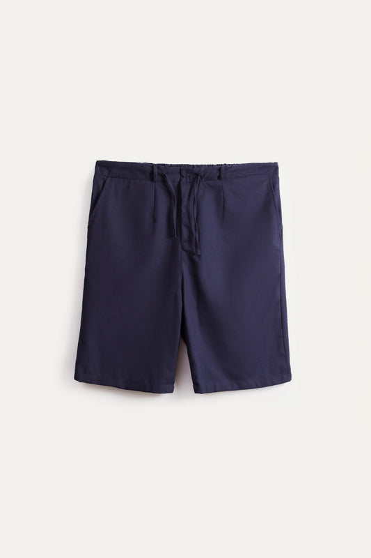 navy linen shorts