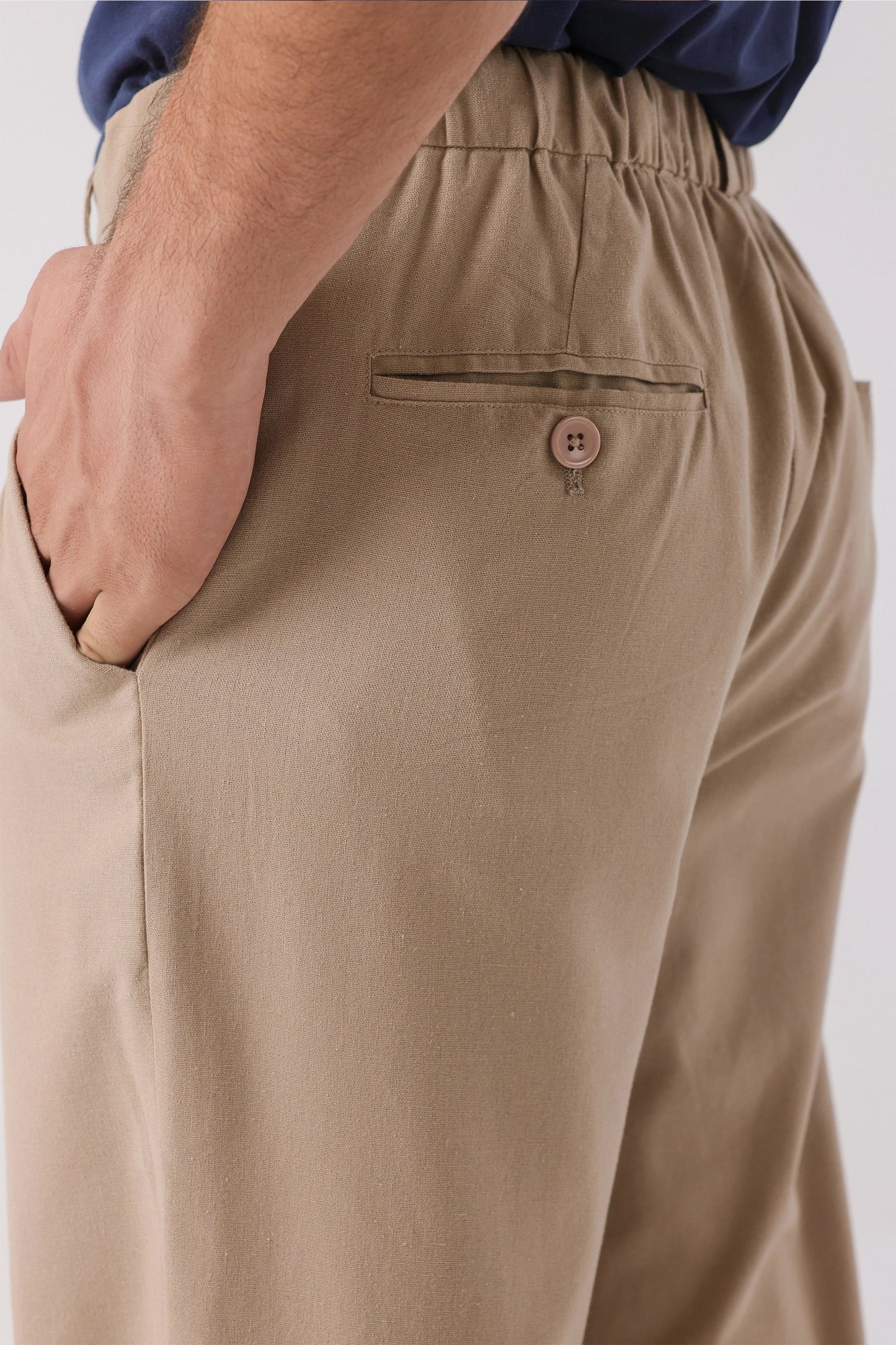 beige linen trousers