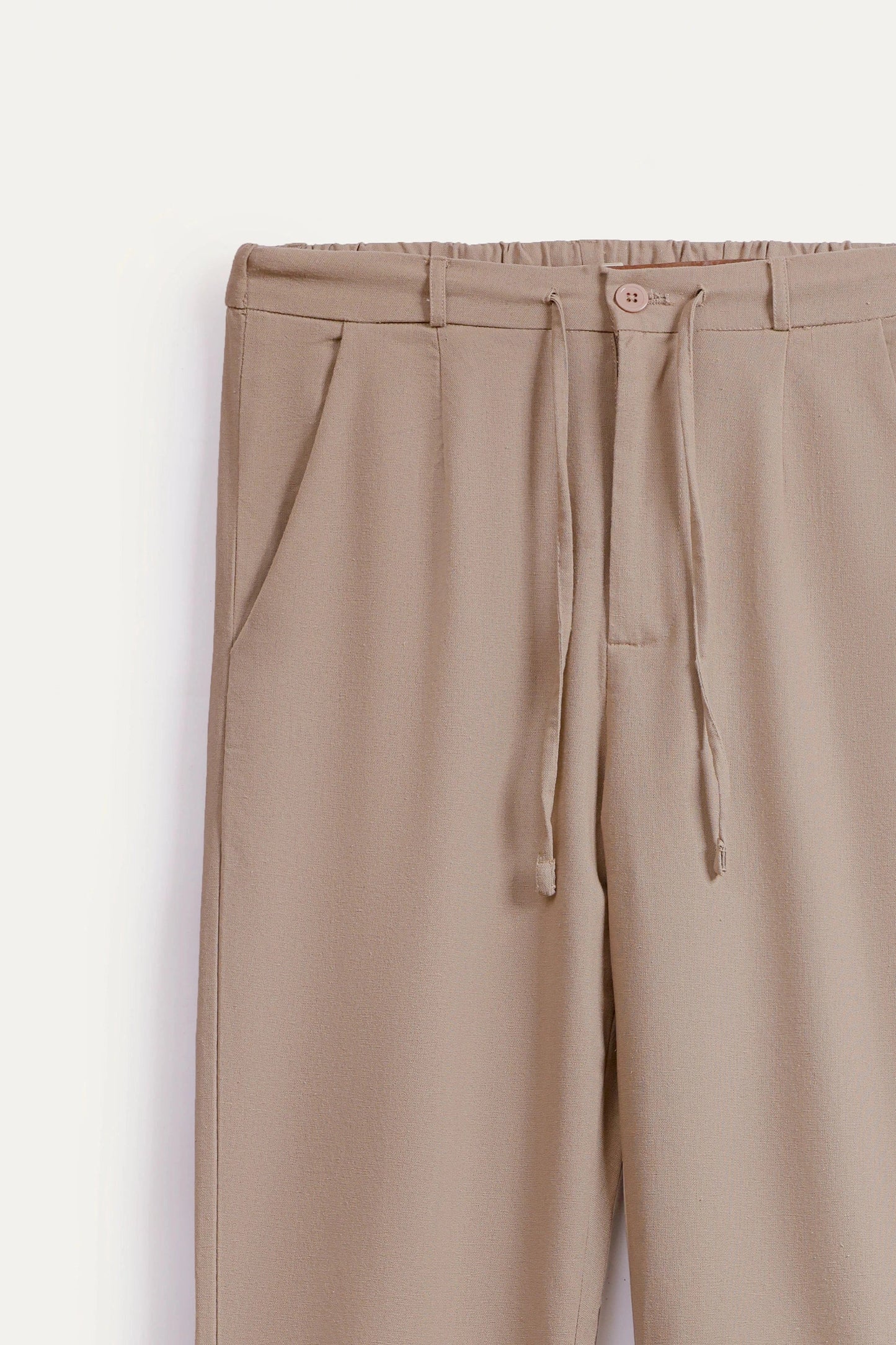 beige linen trousers