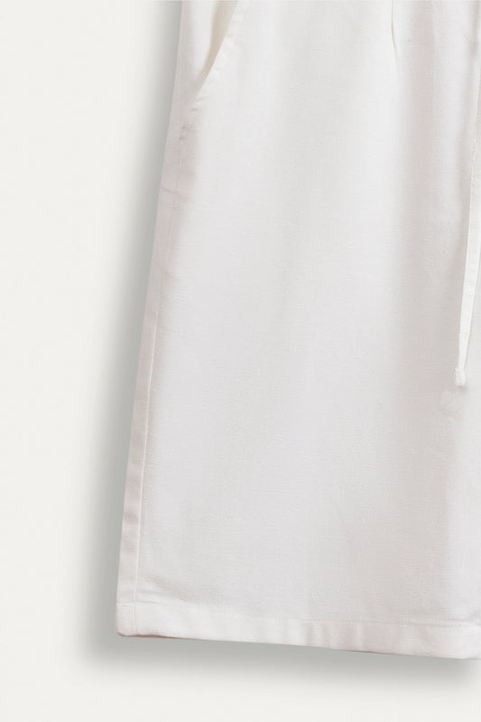 white linen shorts